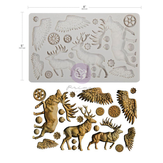Prima Marketing, Finnabair Moulds, Majestic Stage, Wings, Woodland Bells, Flowers, Mechanical Elements, Forest Spirits, 5″x8″x8mm