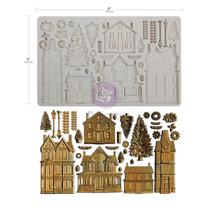 Prima Marketing, Finnabair Moulds, Christmas Winter Town, Village, Victorian Houses, 5″x8″x8mm