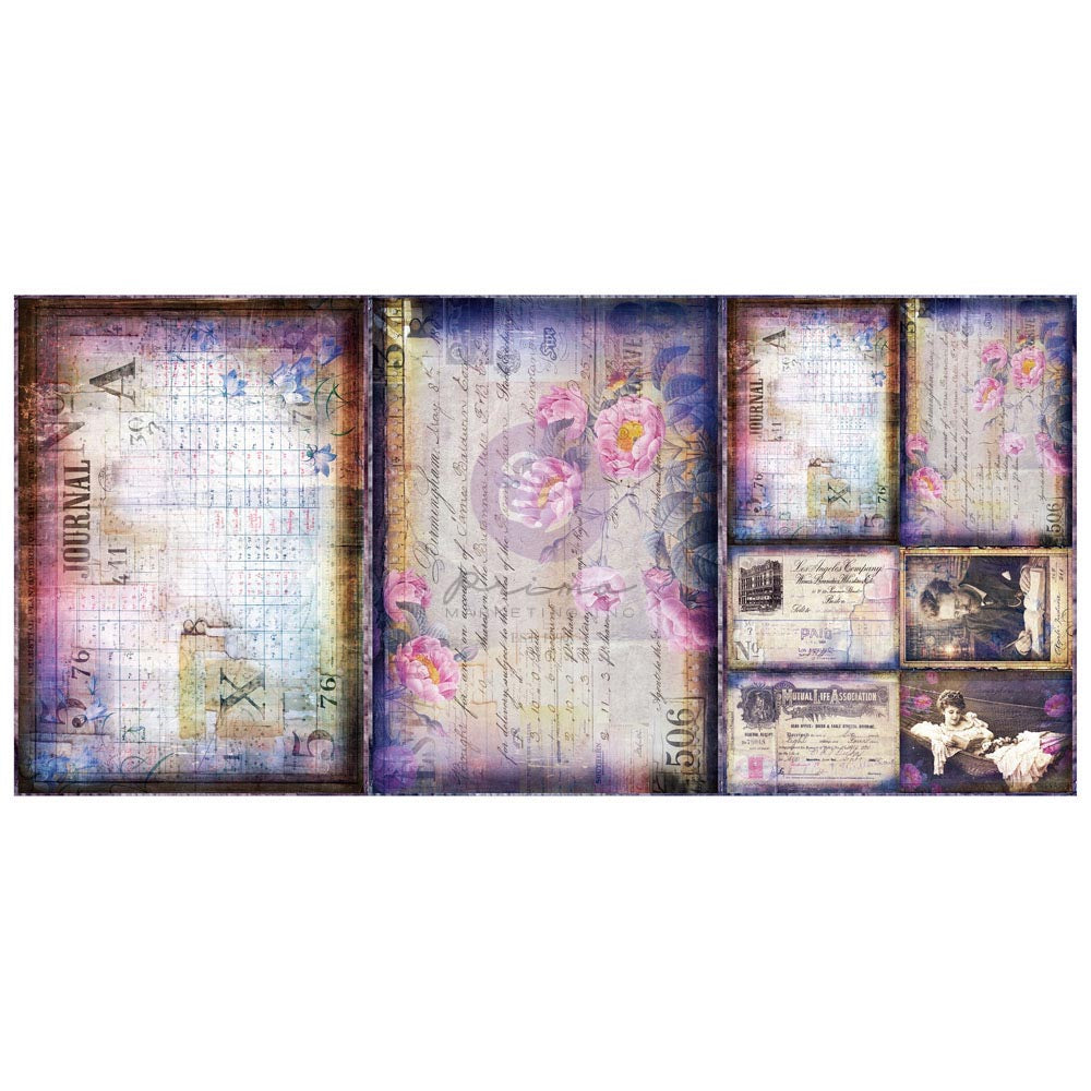 Re-Design with Prima, Finnabair, Decoupage Fiber Paper Set, Archivist’s Dreams, Vintage Style, Florals, Ephemera, 3 sheets, A3 11.7″x16.5″
