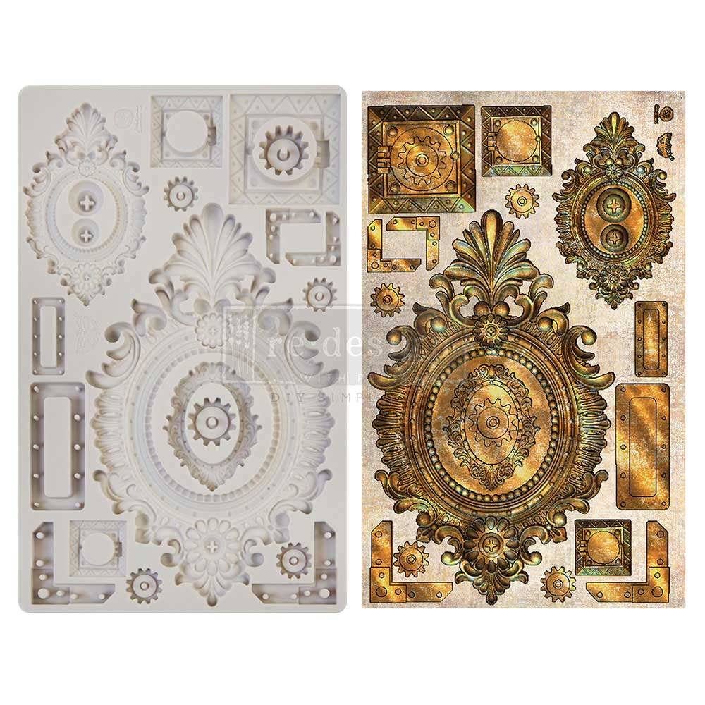 Redesign with Prima, Grungy Frames, Vintage Antique Style, Decorations, Food Safe, Silicone Mold 8.00 × 5.00 × 0.31 in