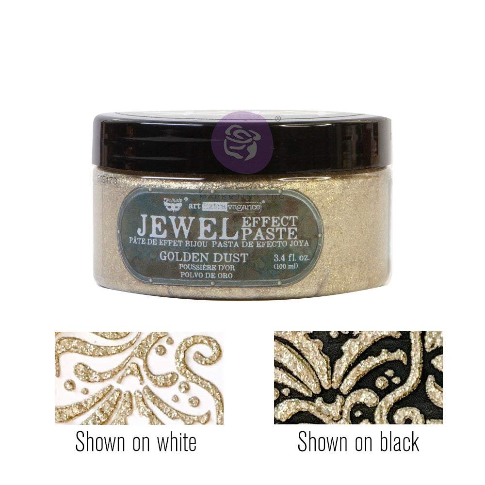 Finnabair, Art Extravagance, Jewel Texture Paste, Amethyst,  Golden Dust, Precious Rubies, Onyx, True Emeralds, Metallic, Glittery, 3.4 oz