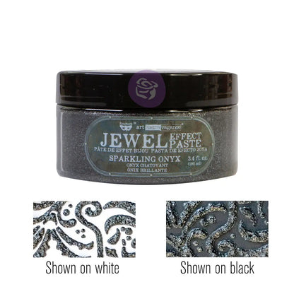 Finnabair, Art Extravagance, Jewel Texture Paste, Amethyst,  Golden Dust, Precious Rubies, Onyx, True Emeralds, Metallic, Glittery, 3.4 oz Re-Design with Prima