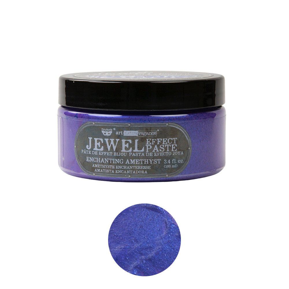 Finnabair, Art Extravagance, Jewel Texture Paste, Amethyst,  Golden Dust, Precious Rubies, Onyx, True Emeralds, Metallic, Glittery, 3.4 oz