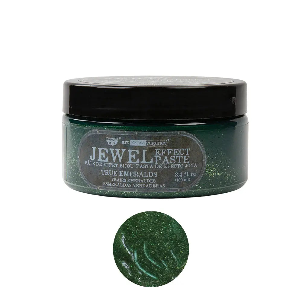 Finnabair, Art Extravagance, Jewel Texture Paste, Amethyst,  Golden Dust, Precious Rubies, Onyx, True Emeralds, Metallic, Glittery, 3.4 oz Re-Design with Prima