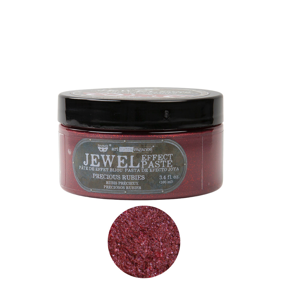 Finnabair, Art Extravagance, Jewel Texture Paste, Amethyst,  Golden Dust, Precious Rubies, Onyx, True Emeralds, Metallic, Glittery, 3.4 oz