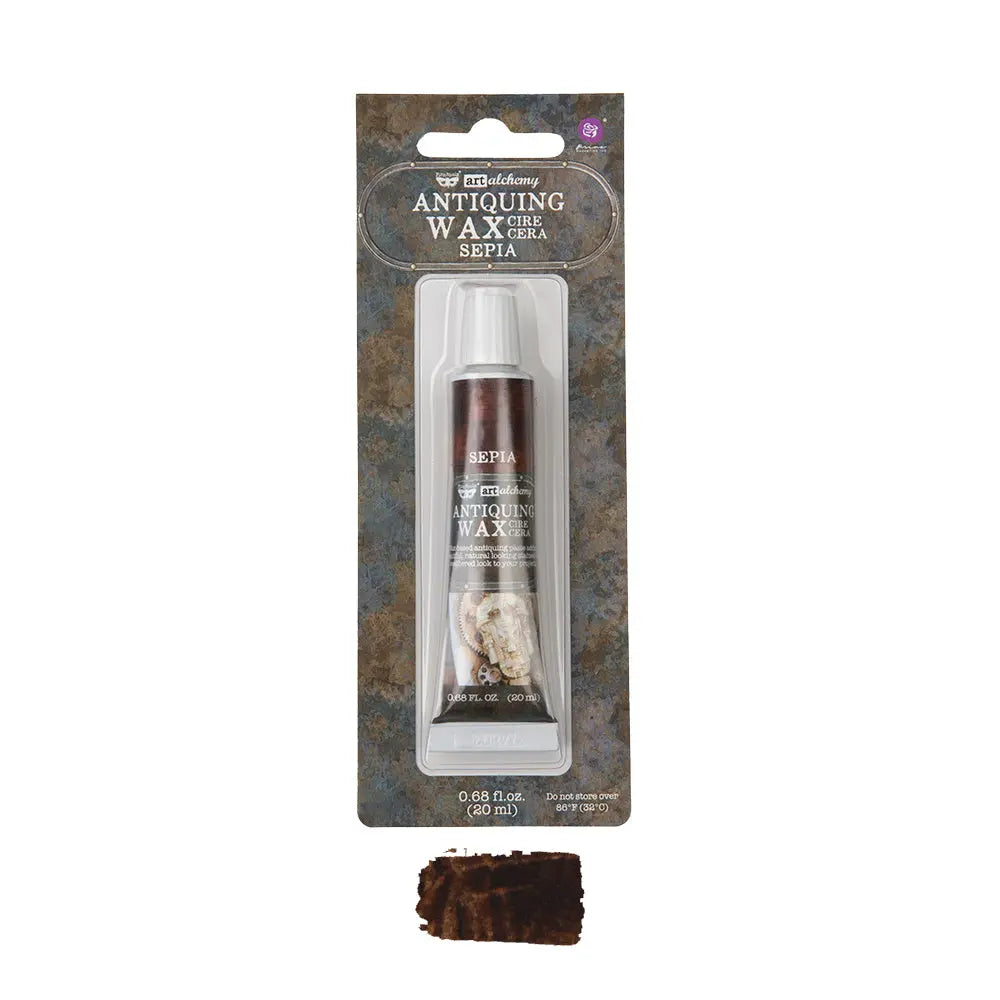 Re-Design with Prima, Art Alchemy, Wax Paste, Matte, Antiquing Wax, Charcoal Black, Sepia, Old White, Stained Wood, French Lavender, Rusty Red, Ochre, 20 ml Re-Design with Prima