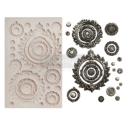 Finnabair Molds, Silicone, Mirror Frames, Buttons, Vintage, Antique Style Re-Design with Prima