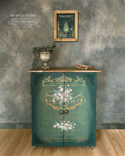 Re-Design with Prima, Decor Transfers, Les Roses, Floral, Roses, Shabby, Chic, Romantic, French Script, Kacha Re-Design with Prima