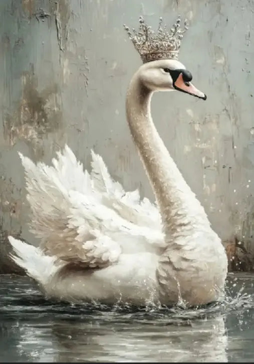 Re-Design with Prima, A1 Decoupage Fiber Pack, Frida's Essence, Siren's Serenity, White, Crowned Swan, Mixed Media, 23.4" x 33.1" Re-Design with Prima