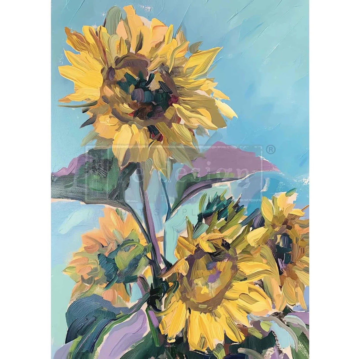 Re-Design with Prima, A1 Decoupage Fiber Pack, Sunshine Embrace, Sunflowers, Mixed Media, 23.4" x 33.1"