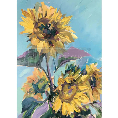 Re-Design with Prima, A1 Decoupage Fiber Pack, Sunshine Embrace, Sunflowers, Mixed Media, 23.4" x 33.1" Re-Design with Prima