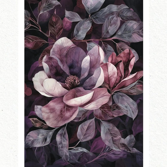 Re-Design with Prima, A1 Decoupage Fiber Pack, Violet Bloom, Purple Flowers, Mixed Media, 23.4" x 33.1"