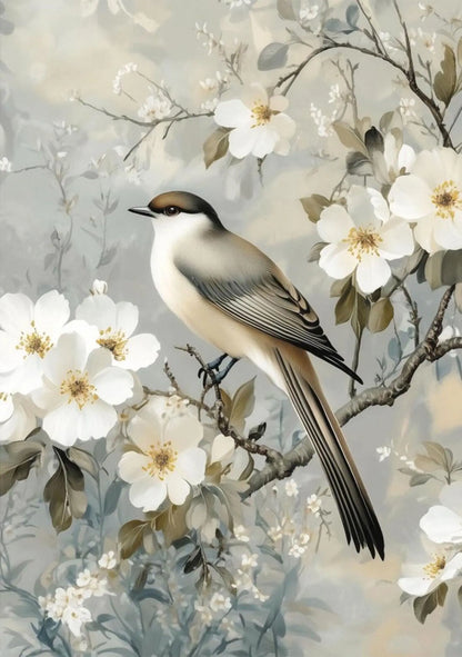 Re-Design with Prima, A1 Decoupage Fiber Pack, Gentle Watcher, Bird, White Flowers, Mixed Media, 23.4" x 33.1" Re-Design with Prima