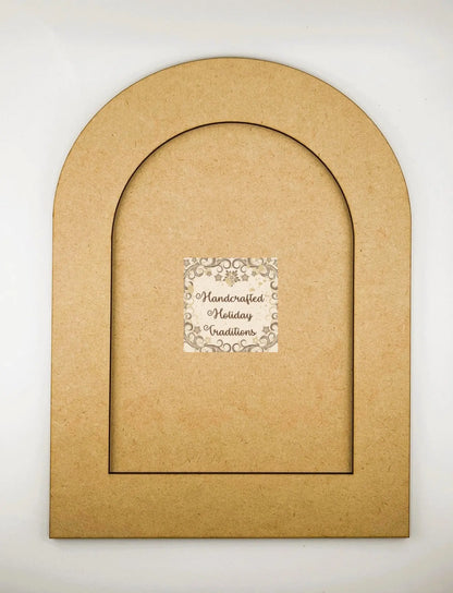 Laser Cut MDF, Framed, Arched, Arch, Panel, Plaque, Blank Base, Canvas for Decoupage, Mixed Media, 2 piece, Creative, Crafts Handcrafted Holiday Traditions