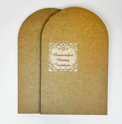Laser Cut MDF Blank Base, Arched Panel for Decoupage and Mixed Media, Crafts, 5"w x 8"h, 1/4" thick