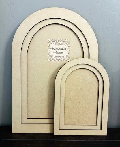 Laser Cut MDF Layered Arched Panel Blank Base Canvas for Decoupage, Mixed Media and Crafts, DIY Craft Base