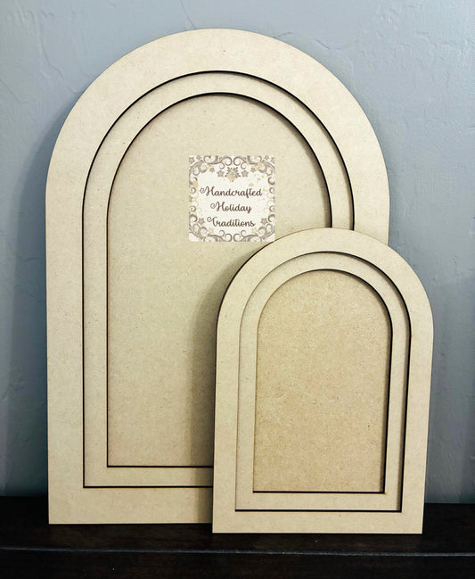 Laser Cut MDF Layered Arched Panel Blank Base Canvas for Decoupage, Mixed Media and Crafts, DIY Craft Base