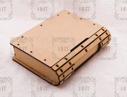 Laser Cut, MDF, Book Box, with Drawer, 2 sizes, Craft, Base, Blank, Canvas, Decoupage, Mixed Media, Paintable, Self-Assembly Handcrafted Holiday Traditions