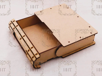 Laser Cut, MDF, Book Box, with Drawer, 2 sizes, Craft, Base, Blank, Canvas, Decoupage, Mixed Media, Paintable, Self-Assembly Handcrafted Holiday Traditions