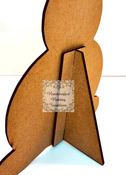 Laser Cut, MDF, Easter, Standing Bunny, Rabbit, Heart, Shelf Sitter, Blank, Base, 4 pc, Decoupage, Crafts, Mixed Media Handcrafted Holiday Traditions