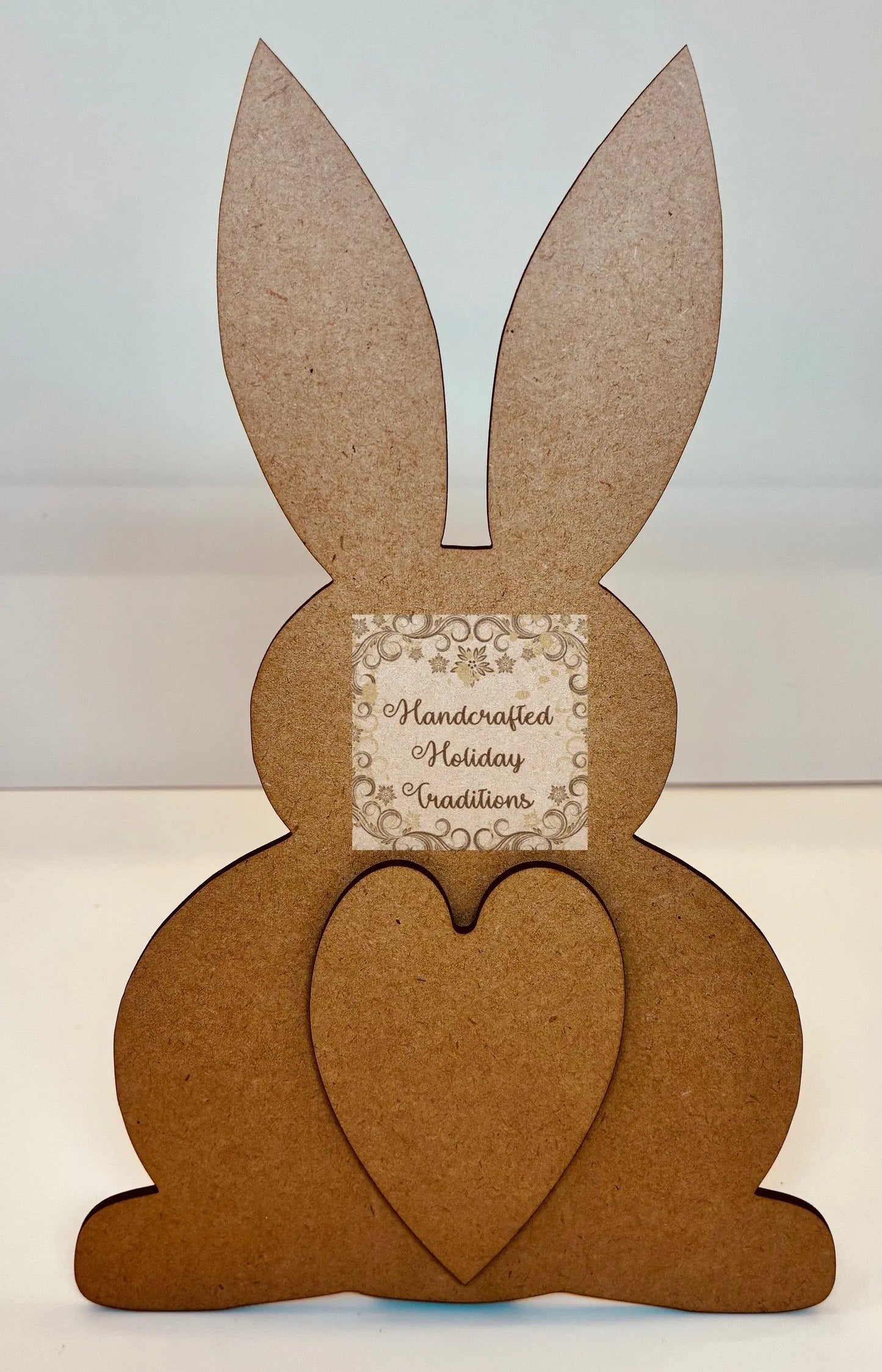 Laser Cut, MDF, Easter, Standing Bunny, Rabbit, Heart, Shelf Sitter, Blank, Base, 4 pc, Decoupage, Crafts, Mixed Media Handcrafted Holiday Traditions