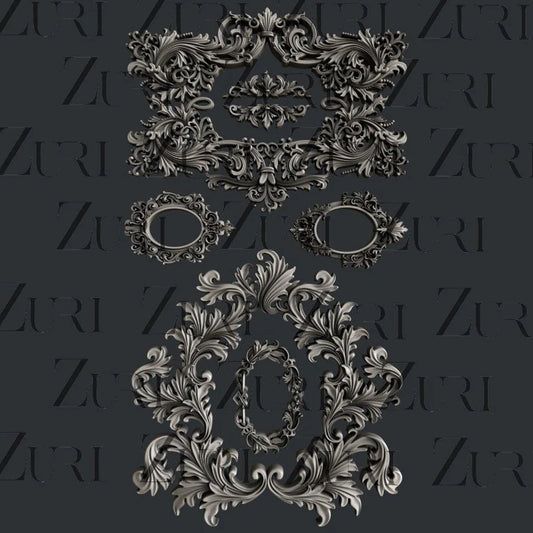 Zuri Silicone Mould, Baroque Frames, Mixed Media Art, DIY Home Decor, Resin, Clay, Food Safe
