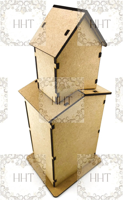Laser Cut MDF, Bird House, Craft, Base, Blank, Canvas, Decoupage, Mixed Media, Paintable, 11 pc, 6"w x 4"l x 6"h, Decorative, Buildable Kit (Copy) Handcrafted Holiday Traditions