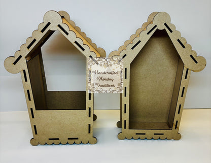 Laser Cut MDF, Buildable, Bird House Candle Holder, Shadow Box Kit, Diorama, Display, Blank, Base, Planter, Decoupage, Mixed Media, Crafts