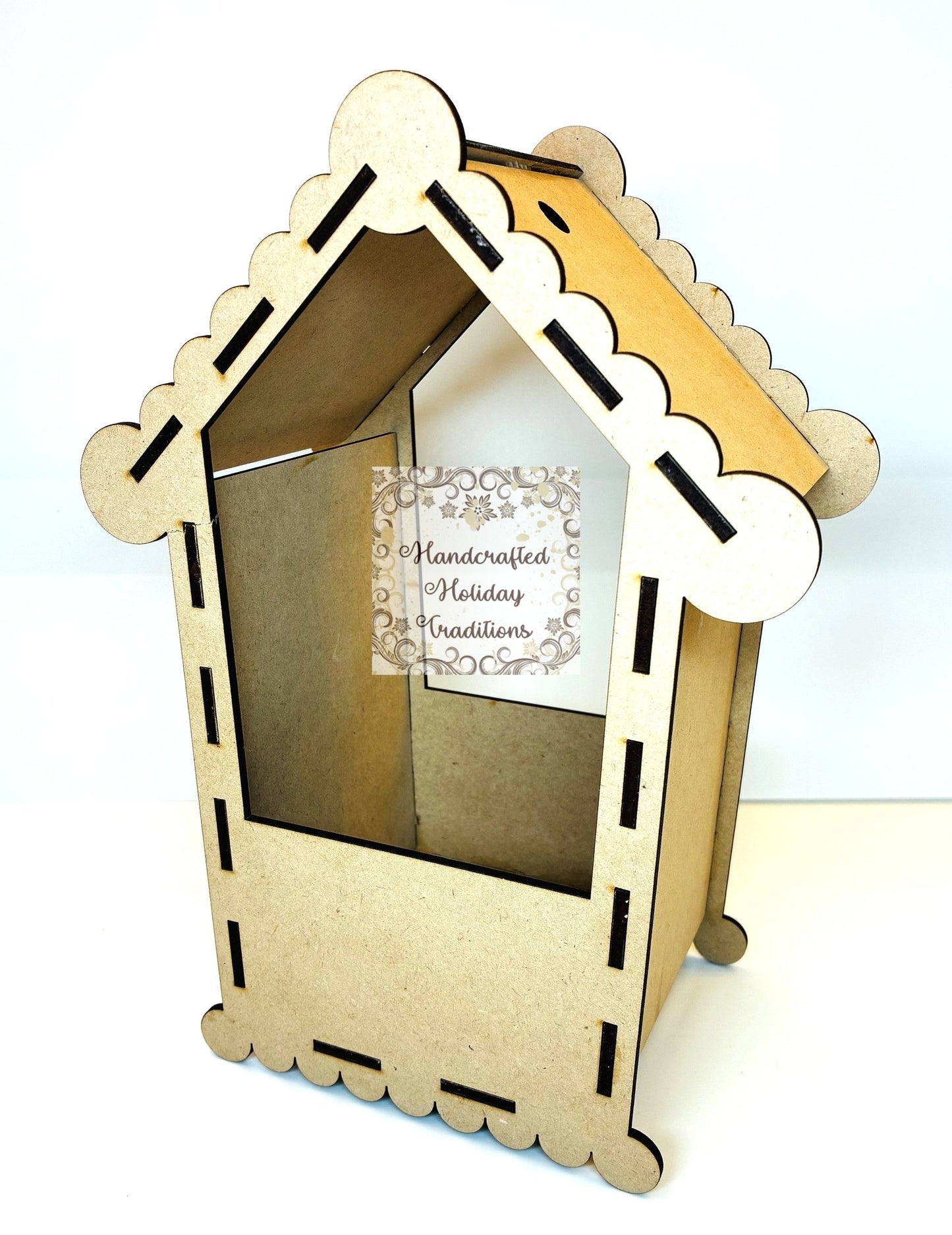 Laser Cut MDF, Buildable, Bird House Candle Holder, Shadow Box Kit, Diorama, Display, Blank, Base, Planter, Decoupage, Mixed Media, Crafts