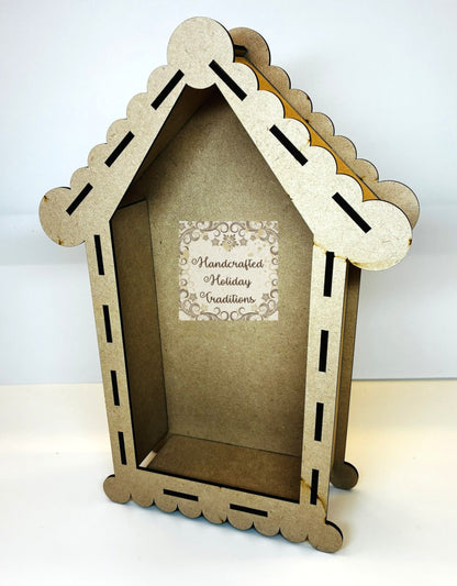 Laser Cut MDF, Buildable, Bird House Candle Holder, Shadow Box Kit, Diorama, Display, Blank, Base, Planter, Decoupage, Mixed Media, Crafts