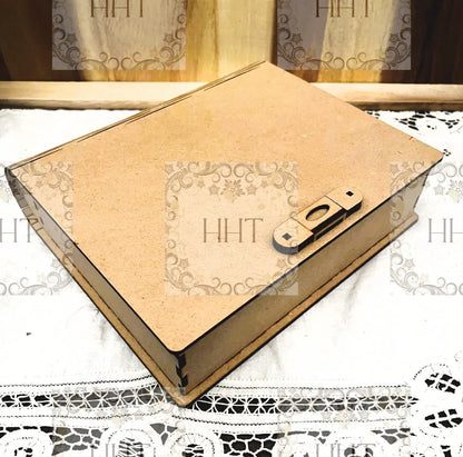 Laser Cut, MDF, Book, Box, Craft, Base, Blank, Canvas, Decoupage, Mixed Media, Paintable, Self-Assembly, Buildable, 7.25" x 8.25" x 2.25" Handcrafted Holiday Traditions