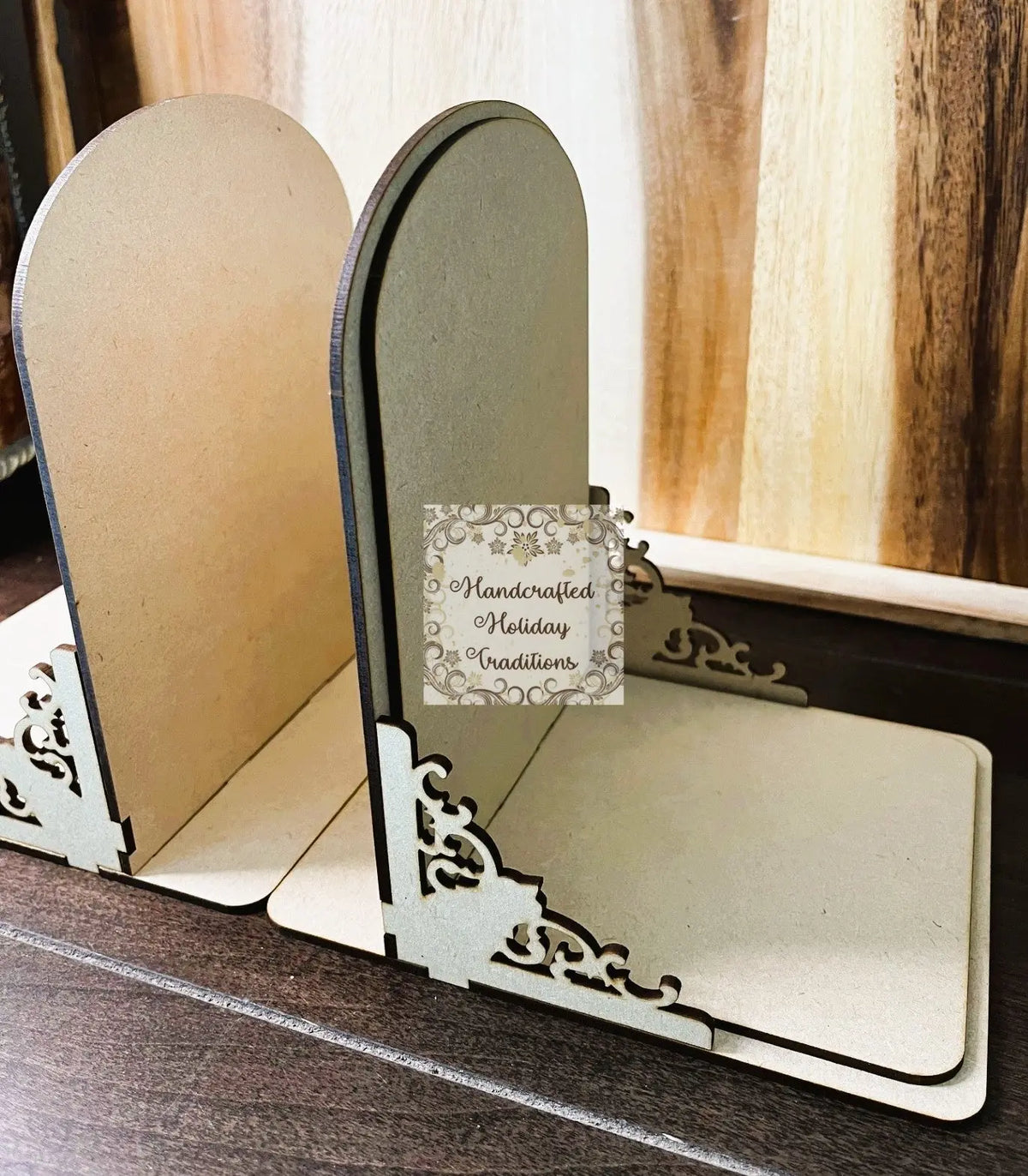 Laser Cut, MDF, Bookend Set, Vintage Style, Home Decor, Blank, Base ...