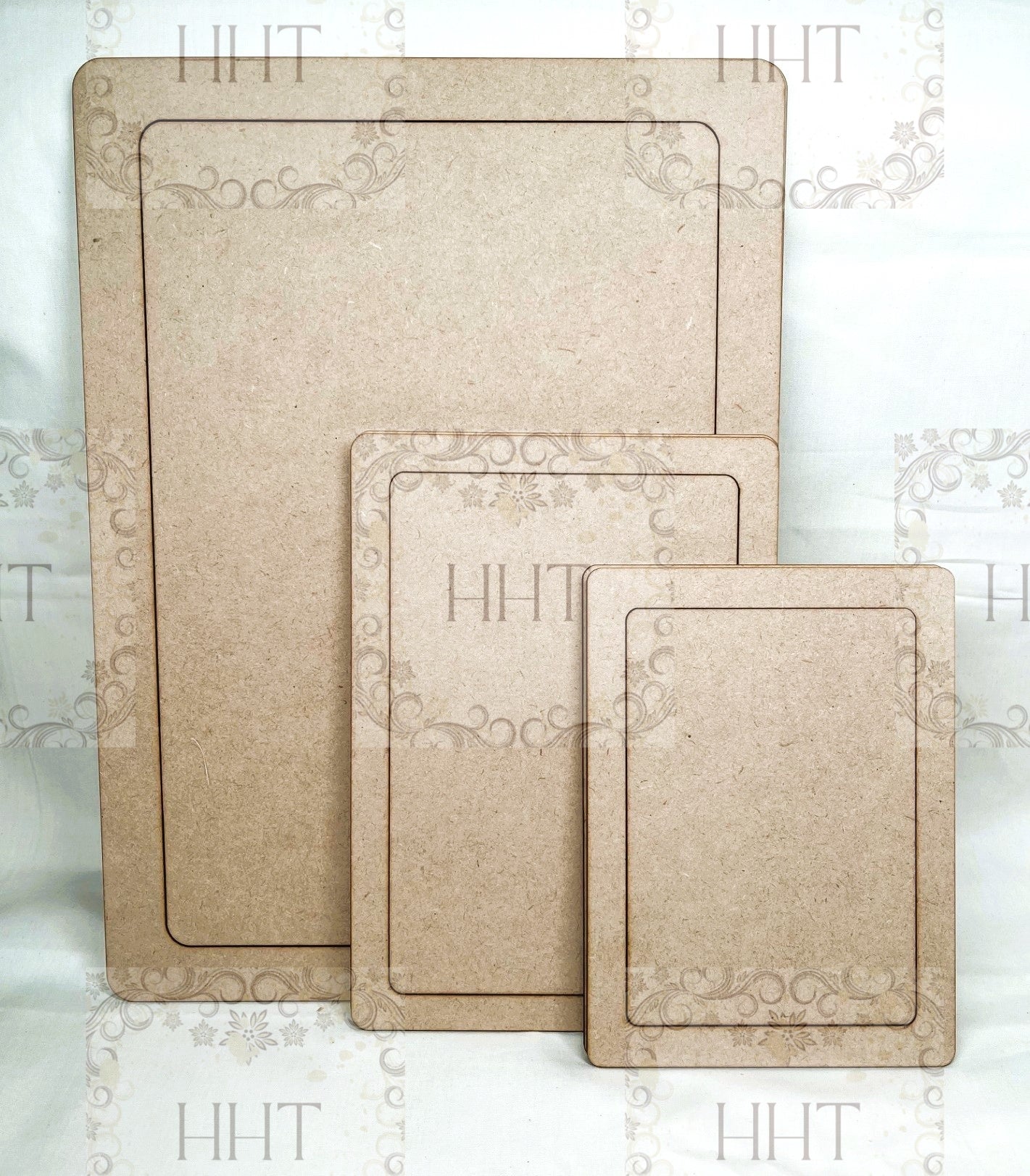 Laser Cut MDF, Interchangeable, Plaque, Panel, Blank, Sign, Base, Frame, 3 piece, Decoupage Mixed Media, Crafts, 3 sizes