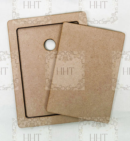 Laser Cut MDF, Interchangeable, Plaque, Panel, Blank, Sign, Base, Frame, 3 piece, Decoupage Mixed Media, Crafts, 3 sizes Handcrafted Holiday Traditions