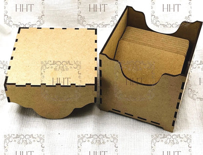 Laser Cut MDF, Set of 10 Coasters with Box and Lid, Decoupage, Mixed Media, Craft Base Handcrafted Holiday Traditions