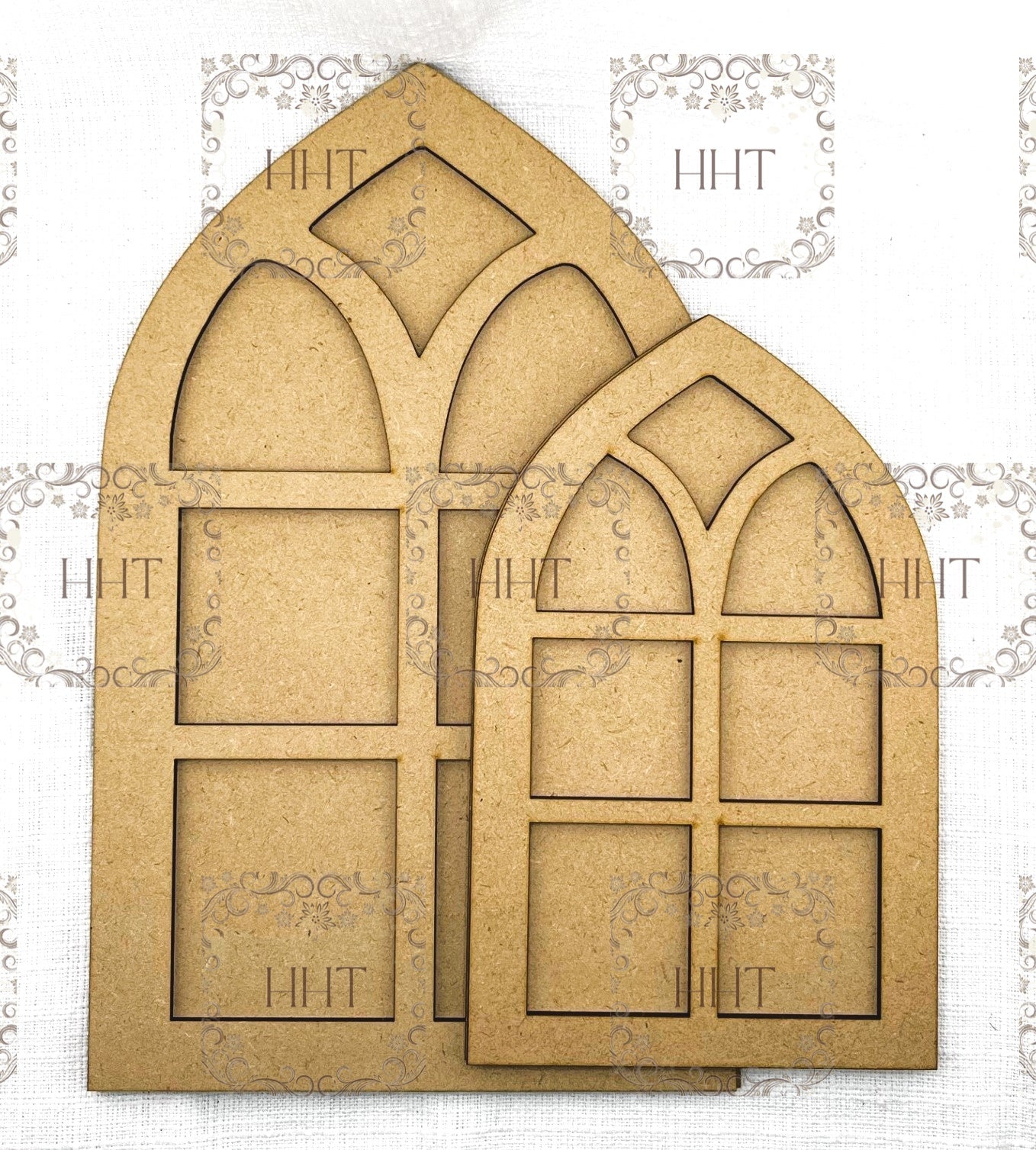 Handcrafted, Laser Cut MDF, Windows with Cardinals Plaques, Wall Decor, Christmas