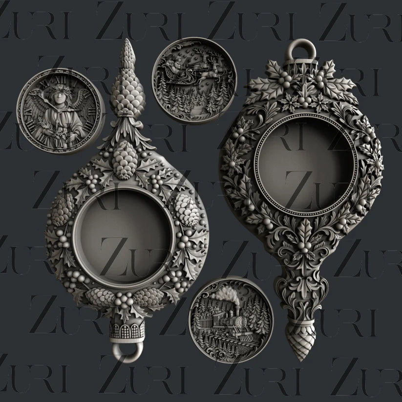 Zuri Silicone Mould, Christmas Ornaments Set 1