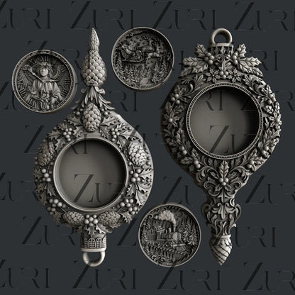 Zuri Silicone Mould, Christmas Ornaments Set 1