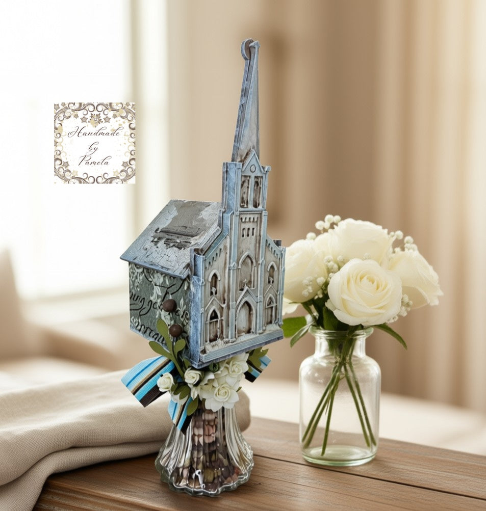Laser Cut MDF, Church, Base, 3D Buildable, House of Faith, Decoupage Queen Mold Base