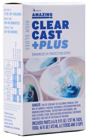 Alumite, Amazing Clear Epoxy Resin and Resin Plus UV, High Gloss, Casting Material, Decor Molds, Includes Parts A, B, 8 Fl oz, Multi-purpose