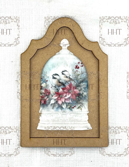 Laser Cut MDF, Framed, Panel, Plaque, Blank Base, Canvas for Decoupage, Mixed Media, 3 piece, Creative, Crafts, 2 variations Handcrafted Holiday Traditions