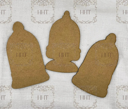 Laser Cut MDF, IOD Cloche Backing, Ornament, Blank Base, Set of 3 Handcrafted Holiday Traditions
