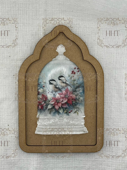 Laser Cut MDF, Framed, Panel, Plaque, Blank Base, Canvas for Decoupage, Mixed Media, 3 piece, Creative, Crafts, 2 variations Handcrafted Holiday Traditions