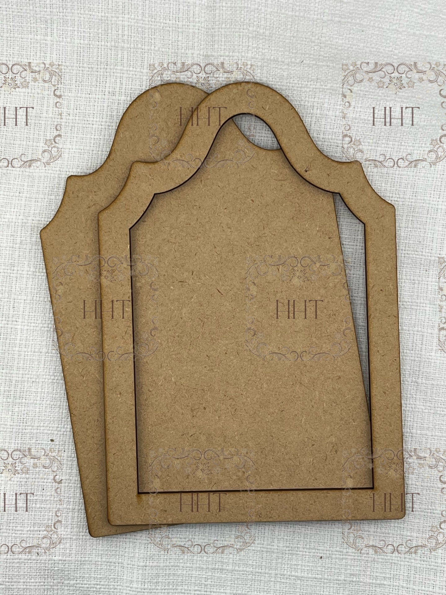 Laser Cut MDF, Cloche Backing, Framed, Panel, Plaque, Blank Base, Canvas for Decoupage, Mixed Media, 2 piece, Creative, Crafts, 2 variations