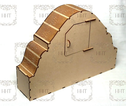 Laser Cut, MDF, Mantle Clock, Buildable Kit, Craft, Base, Blank, Canvas, Decoupage, Mixed Media, Paintable, 13" x 9" x 3" Handcrafted Holiday Traditions