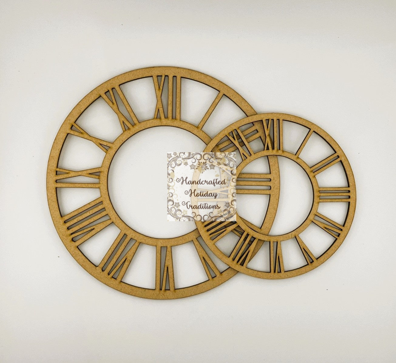 Laser Cut, MDF, Numerical, Clock Faces, Sets of 2, Numbers, Classic, Vintage, Roman Numeral, Blank, Base, Decoupage, Mixed Media, Crafts