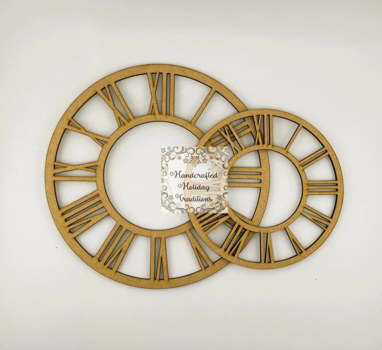 Laser Cut, MDF, Numerical, Clock Faces, Sets of 2, Numbers, Classic, Vintage, Roman Numeral, Blank, Base, Decoupage, Mixed Media, Crafts Handcrafted Holiday Traditions
