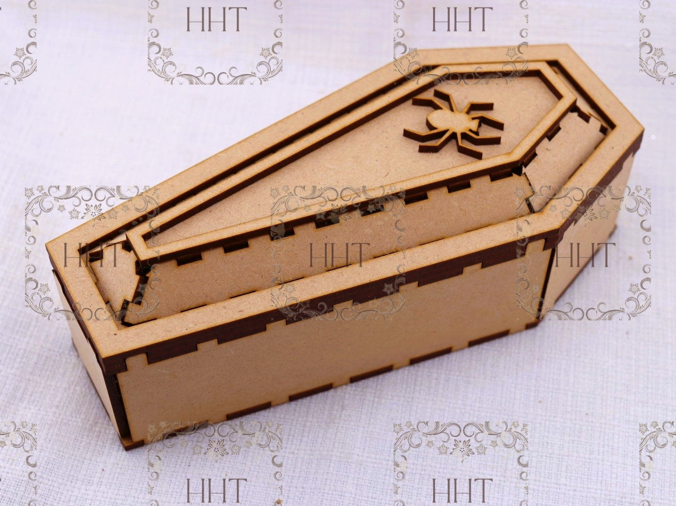 Laser Cut MDF Halloween Coffin Treat Box, Blank, Base for Decoupage, Mixed Media and Crafts