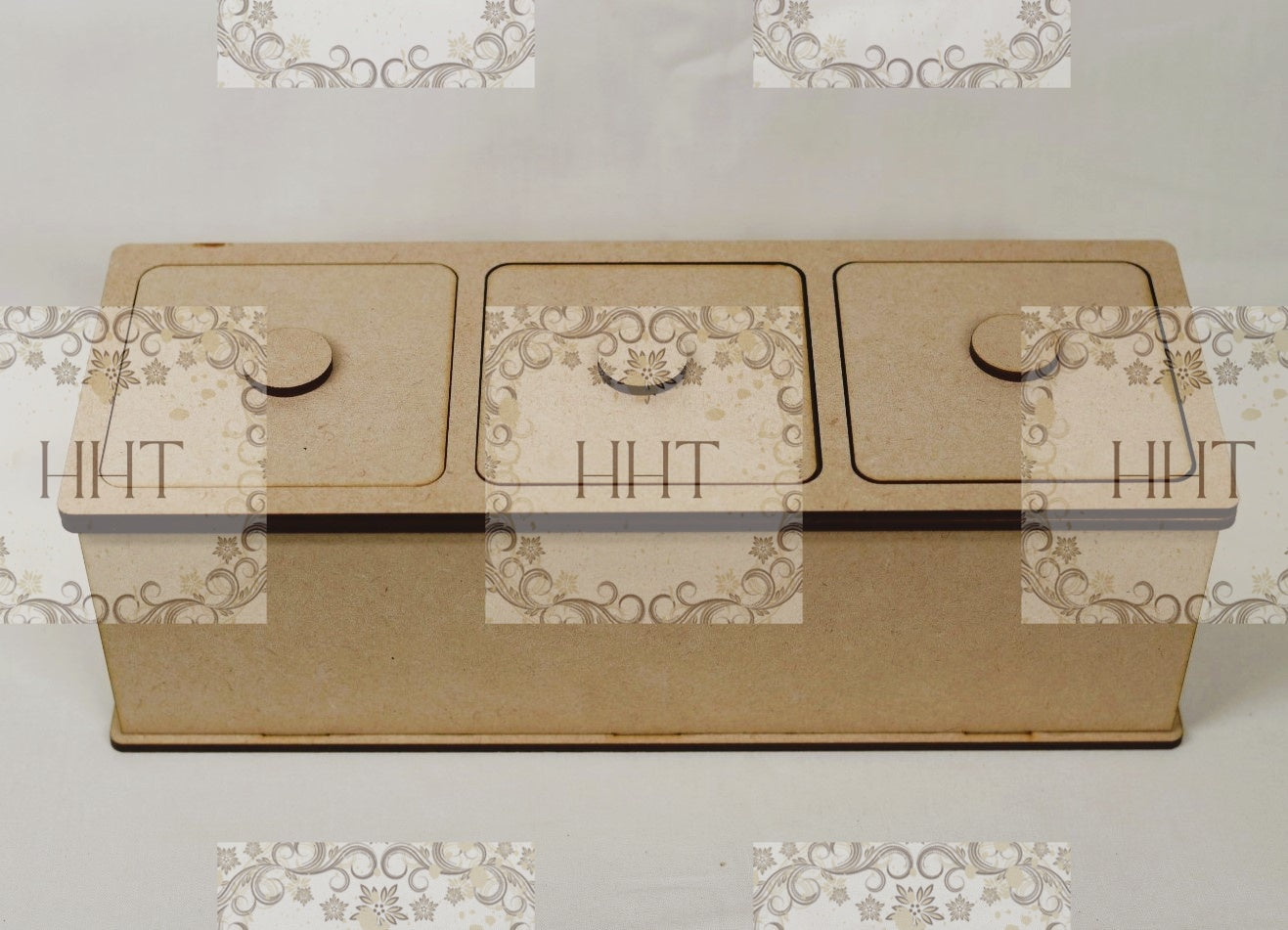 Laser Cut, MDF, Buildable, Organizer, Compartments, Home Decor, Blank, Base, Decoupage, Mixed Media, Crafts, 9 3/4w x 3.5d x 3 1/8h