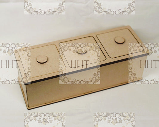 Laser Cut, MDF, Buildable, Organizer, Compartments, Home Decor, Blank, Base, Decoupage, Mixed Media, Crafts, 9 3/4w x 3.5d x 3 1/8h